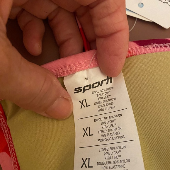 Sporti thong bikini set pink camo removable pads - Picture 6 of 14